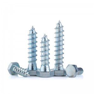 Galvanized outer hexagon screw DIN571 Full tooth countersunk head wood screw