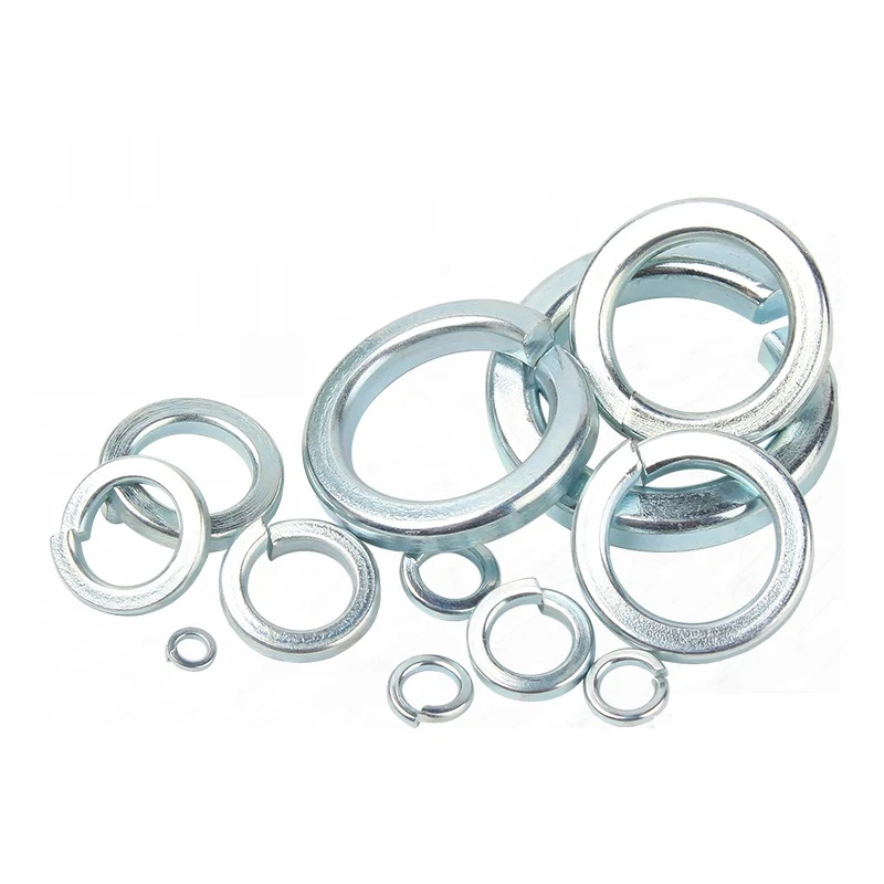Carbon steel blue white zinc spring pad DIN127 Spring gasket Anti loosening cushion Featured Image