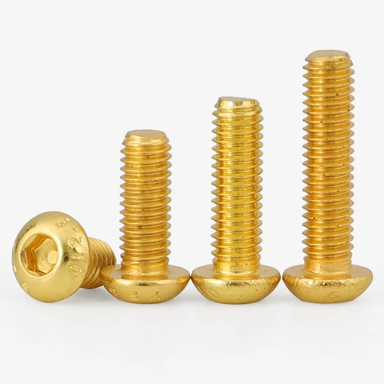 Copper Brass ISO7380 Button Head Hex Socket Bolts (5)