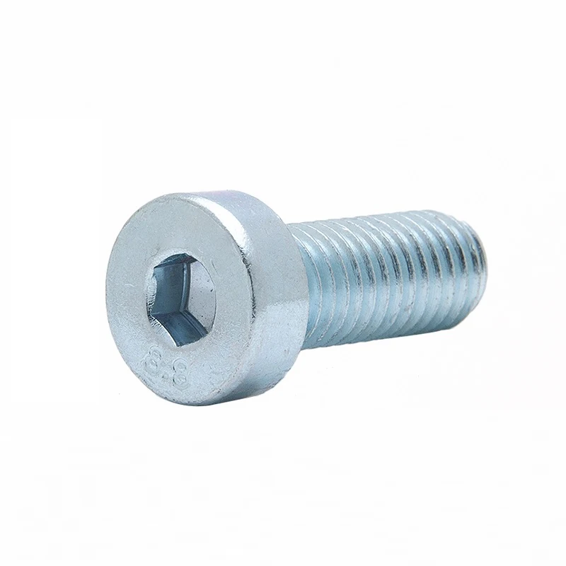 High Strength Grade 4.8 8.8 10.9 12.9 Steel Galvanized White Blue Zinc Plated DIN7984 Low Head Hex Socket Bolts Featured Image
