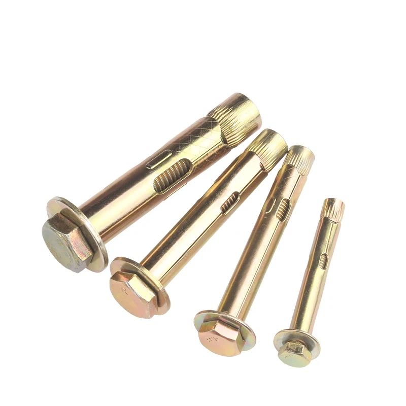 Color Yellow Zinc Plated Hex Nut Sleeve Anchor Expansion Bolt