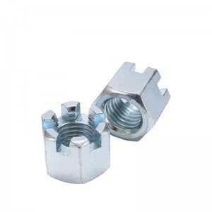 High Strength Grade 4 8 10 12 Steel Galvanized Blue White Zinc Plated DIN935 Castle Nuts