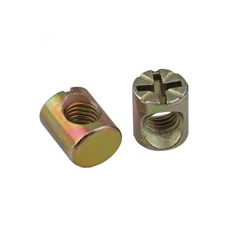 High Strength Grade 4 8 10 12 Steel Color Yellow Zinc Plated Barrel Nuts (4)
