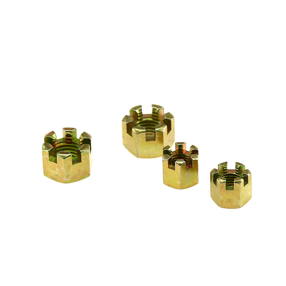 High Strength Grade 4 8 10 12 Steel Color Yellow Zinc Plated DIN935 Castle Nu ( (5)