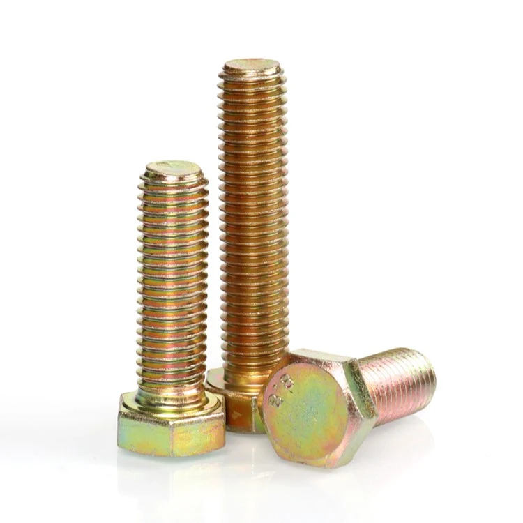 High Strength Grade 8.8 10.9 12.9 Steel DIN931 DIN933 Yellow Zinc Plated  ( (6)