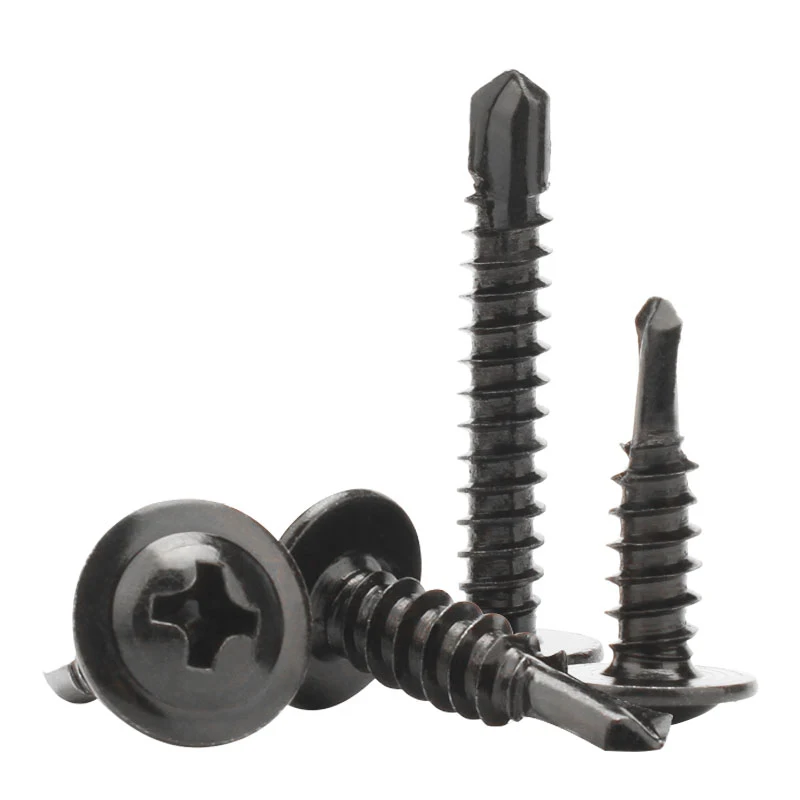 Black Phosphate Black Oxide Large Flat Head Drill Screw Self-drillng Screws