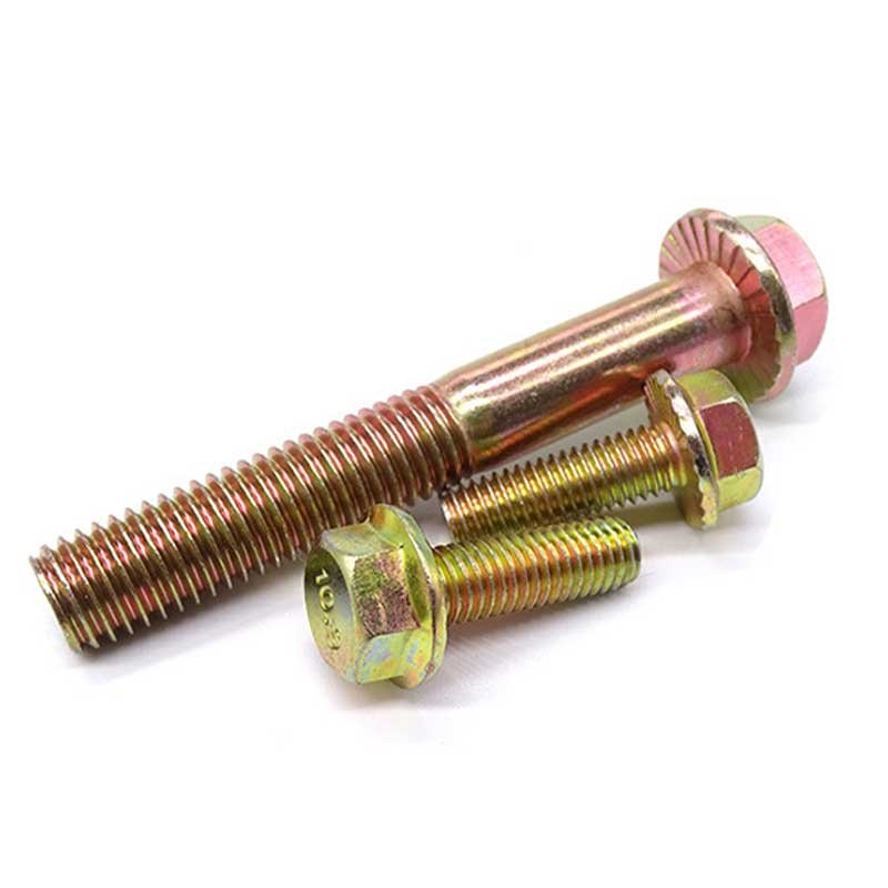 High Strength Grade 4.8 8.8 10.9 12.9 Yellow Zinc Plated DIN6921 Flange Bolt ( (5)