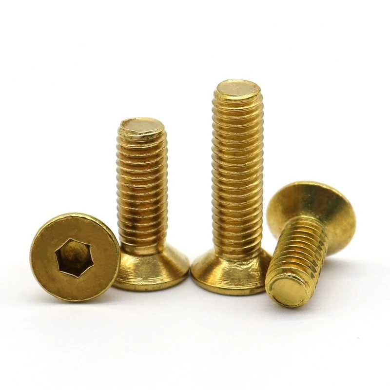 Copper Brass DIN7991 CSK Flat Head Hex Socket Bolts (8)