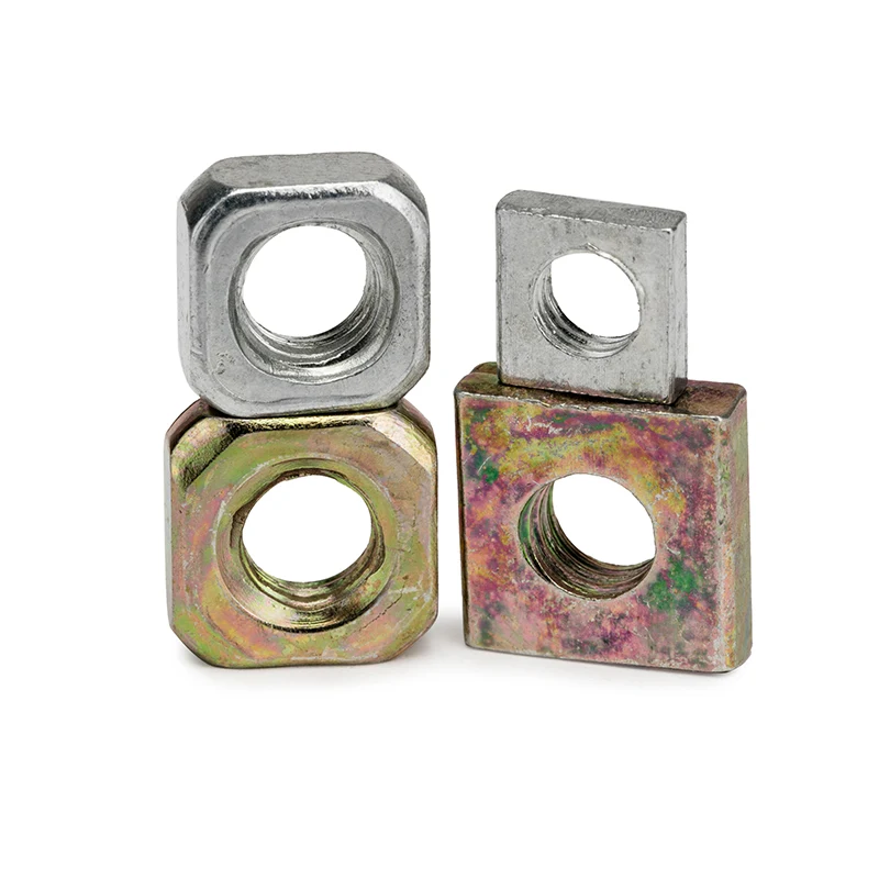 High Strength Grade 4 8 10 12 Steel Color Yellow Zinc Plated DIN577 Square Nuts Featured Image
