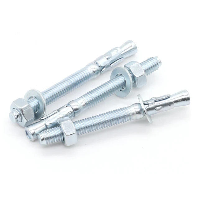 White Blue Zinc Plated Carbon Steel Wedge Anchor Bolts
