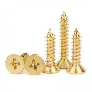 304 stainless steel cross countersunk head self-tapping screw Color zinc platingFlat head self-tapping screw