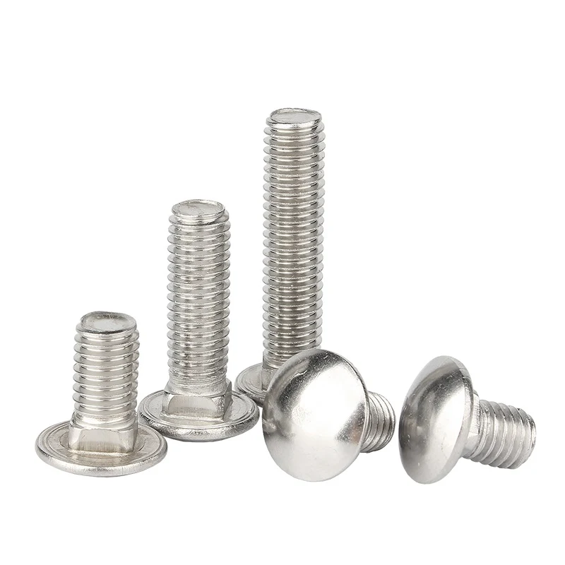 Stainless Steel SS201 SS304 SS316 A2-70 A4-80 DIN603 Carriage Bolts (4)