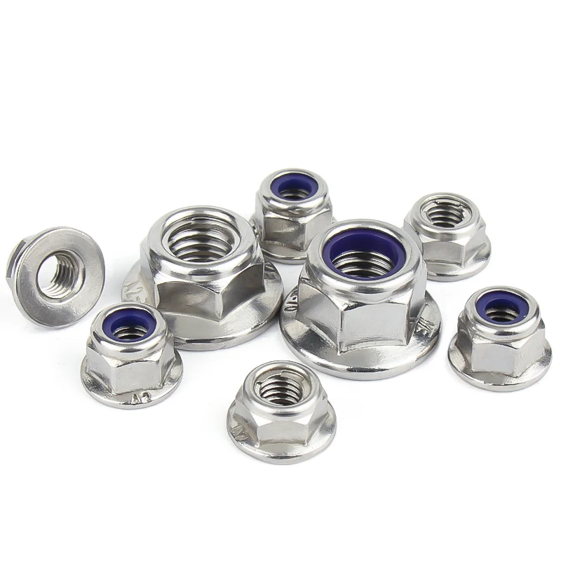 Stainless Steel A2-70 A4-80 SS201 SS304 SS316 DIN6926 DIN1663 Nylon Lock Nuts With Flange Flange Nylock Nuts Featured Image