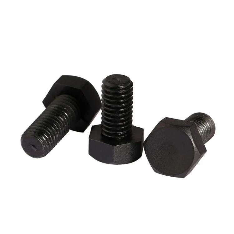 Grade 4.8 Carbon Steel DIN931 DIN933 Black Oxide Hex Bolts (4)