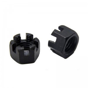 High Strength Grade 4 8 10 12 Steel Black Oxide DIN935 Castle Nuts