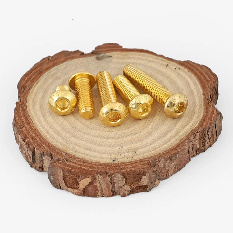 Copper Brass ISO7380 Button Head Hex Socket Bolts (4)
