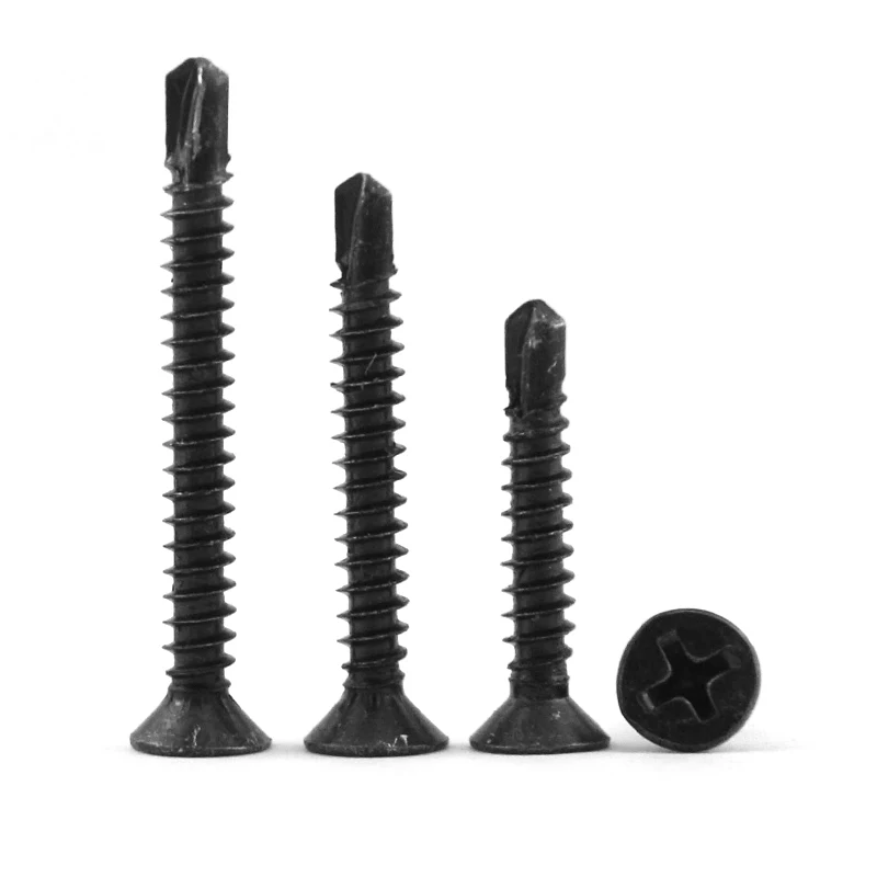 Black Phosphate Black Oxide Countersunk CSK Flat Head Drill Screw Self-drillng Screws