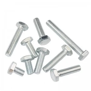 Grade 4.8 Carbon Steel DIN931 DIN933 Galvanized Zinc Plated Hex Bolts