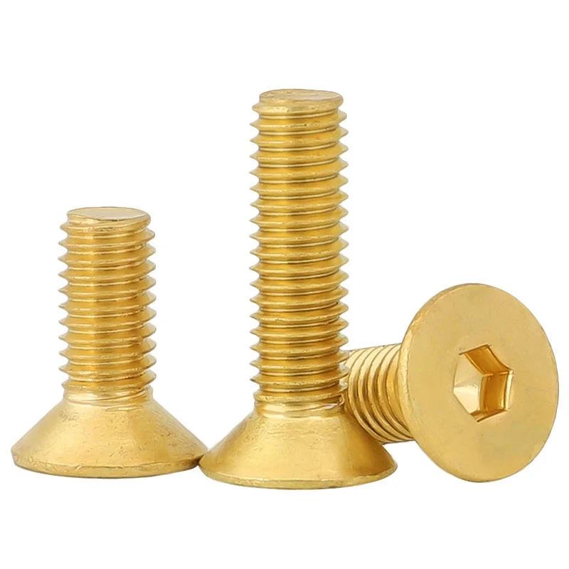 Copper Brass DIN7991 CSK Flat Head Hex Socket Bolts (2)