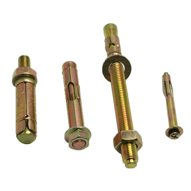 Color Yellow Zinc Plated Carbon Steel Wedge Anchor Bolts