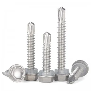 304 stainless steel cross hex flange screw DIN7976 outer hexagonal drill tail screw