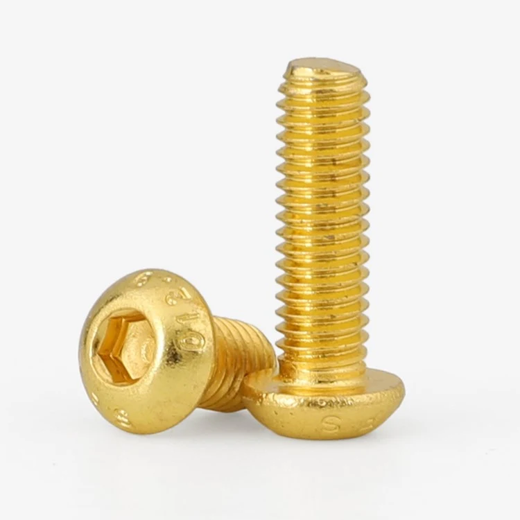 Copper Brass ISO7380 Button Head Hex Socket Bolts (6)