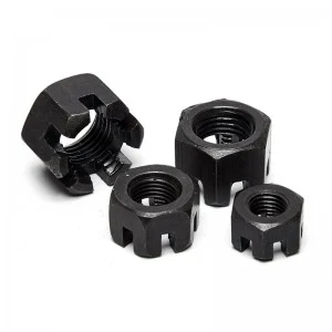 High Strength Grade 4 8 10 12 Steel Black Oxide DIN935 Castle Nuts