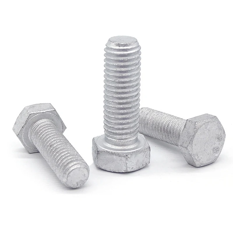 Grade 4.8 Carbon Steel DIN931 DIN933 Hot Dip Galvanized HDG Hex Bolts (12)