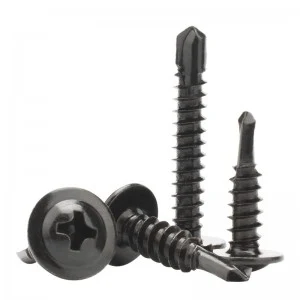 Black cross large flat head drill tail screw DIN7504 Round head self-drilling screw with gasket