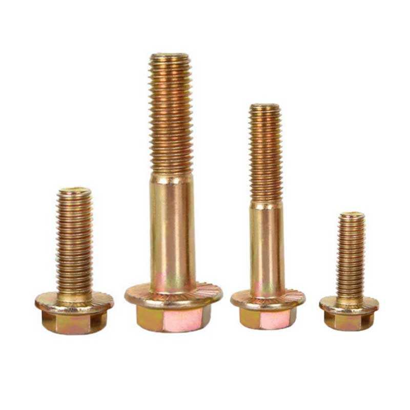 High Strength Grade 4.8 8.8 10.9 12.9 Yellow Zinc Plated DIN6921 Flange Bolt (