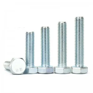 High Strength Grade 8.8 10.9 12.9 Steel DIN931 DIN933 Zinc Plated Hex Bolts