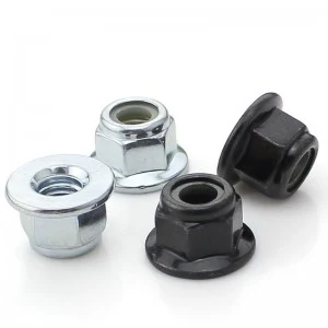 High Strength Grade 4 8 10 12 Steel Galvanized Blue White Zinc Plated DIN6926 DIN1663 Nylon Lock Nuts With Flange Flange Nylock Nuts