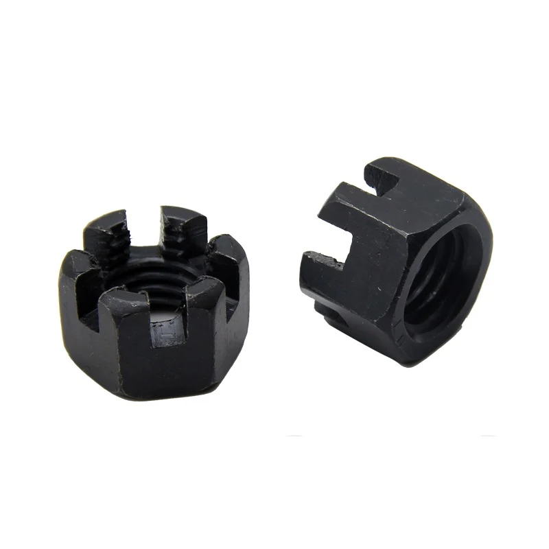 High Strength Grade 4 8 10 12 Steel Black Oxide DIN935 Castle Nuts (6)