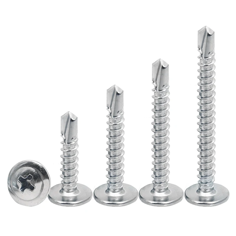 Galvanized round head cross recessed tapping screws Self drilling tail screw with gasket Featured Image