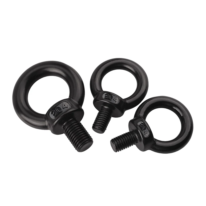 High Strength Grade 4.8 8.8 10.9 12.9 Steel Black Oxide DIN580 Eye Bolts (12)
