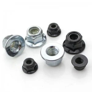 High Strength Grade 4 8 10 12 Steel Galvanized Blue White Zinc Plated DIN6926 DIN1663 Nylon Lock Nuts With Flange Flange Nylock Nuts