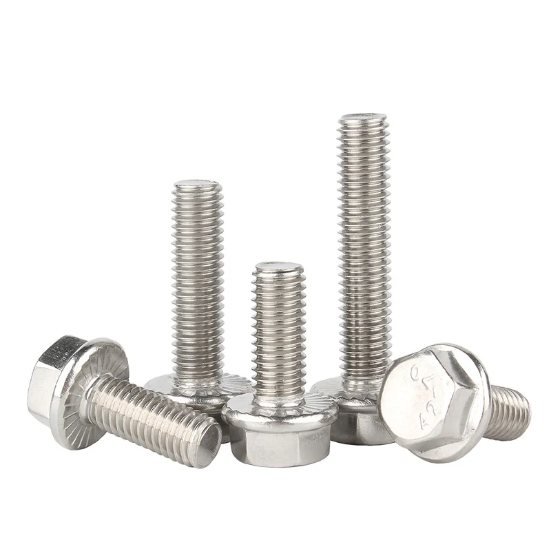 Stainless Steel A2-70 A4-80 SS201 SS304 SS316 DIN6921 Flange Bolts (5)