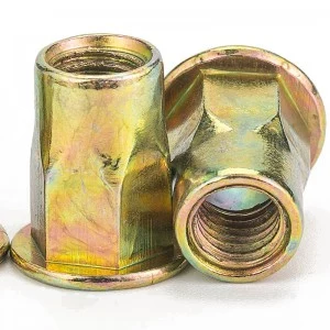 Flat Round Head Internal and External Half Hex Rivet Nuts aluminum alloy