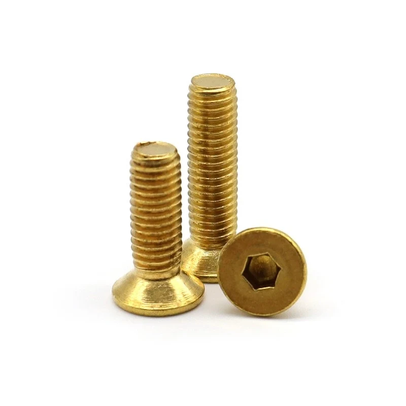 Copper Brass DIN7991 CSK Flat Head Hex Socket Bolts (9)