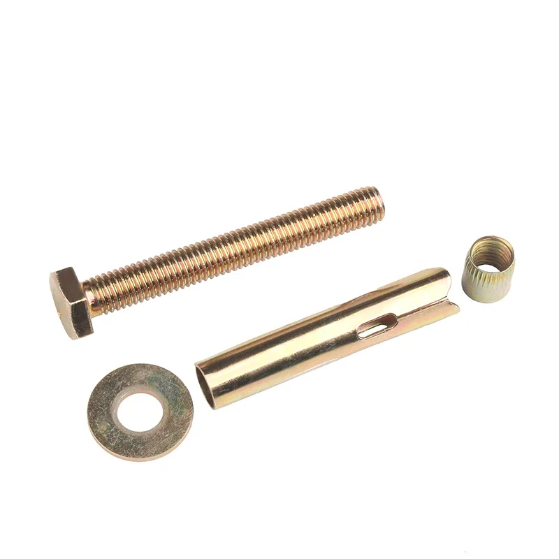 Color Yellow Zinc Plated Hex Nut Sleeve Anchor Expansion Bolt
