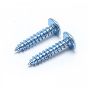 High strength half round head self-tapping screw Cross blue white zinc pan head screw