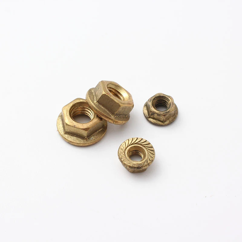 Copper Brass DIN6923 Hex Flange Nuts (4)
