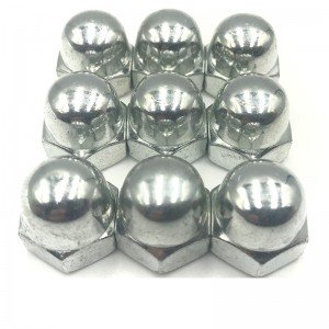 High Strength Grade 4 8 10 12 Steel Galvanized Blue White Zinc Plated DIN1587 Cap Nuts