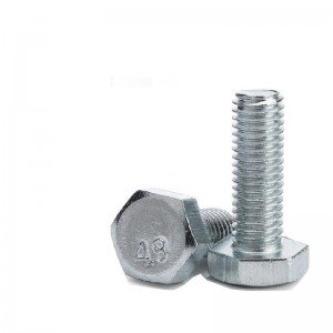 Grade 4.8 Carbon Steel DIN931 DIN933 Galvanized Zinc Plated Hex Bolts