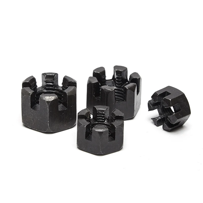 High Strength Grade 4 8 10 12 Steel Black Oxide DIN935 Castle Nuts (5)