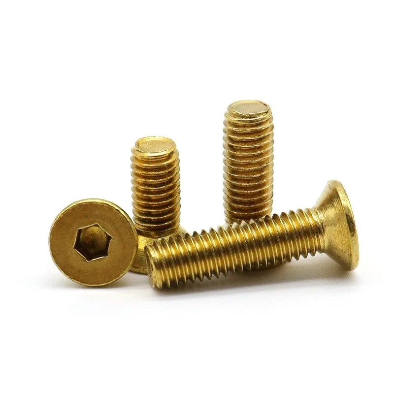 Copper Brass DIN7991 CSK Flat Head Hex Socket Bolts (7)