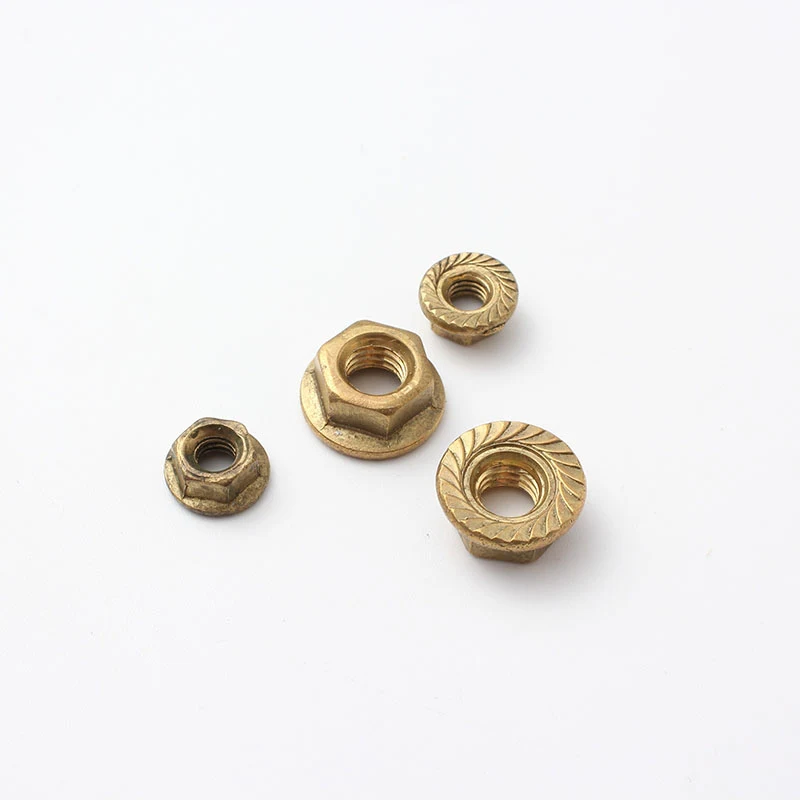 Copper Brass DIN6923 Hex Flange Nuts (3)