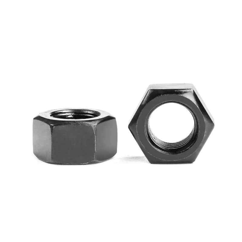 High Strength Grade 4 8 10 12 Steel Black Oxide DIN934 Hex Nuts (4)