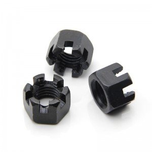 High Strength Grade 4 8 10 12 Steel Black Oxide DIN935 Castle Nuts