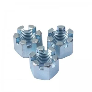 High Strength Grade 4 8 10 12 Steel Galvanized Blue White Zinc Plated DIN935 Castle Nuts